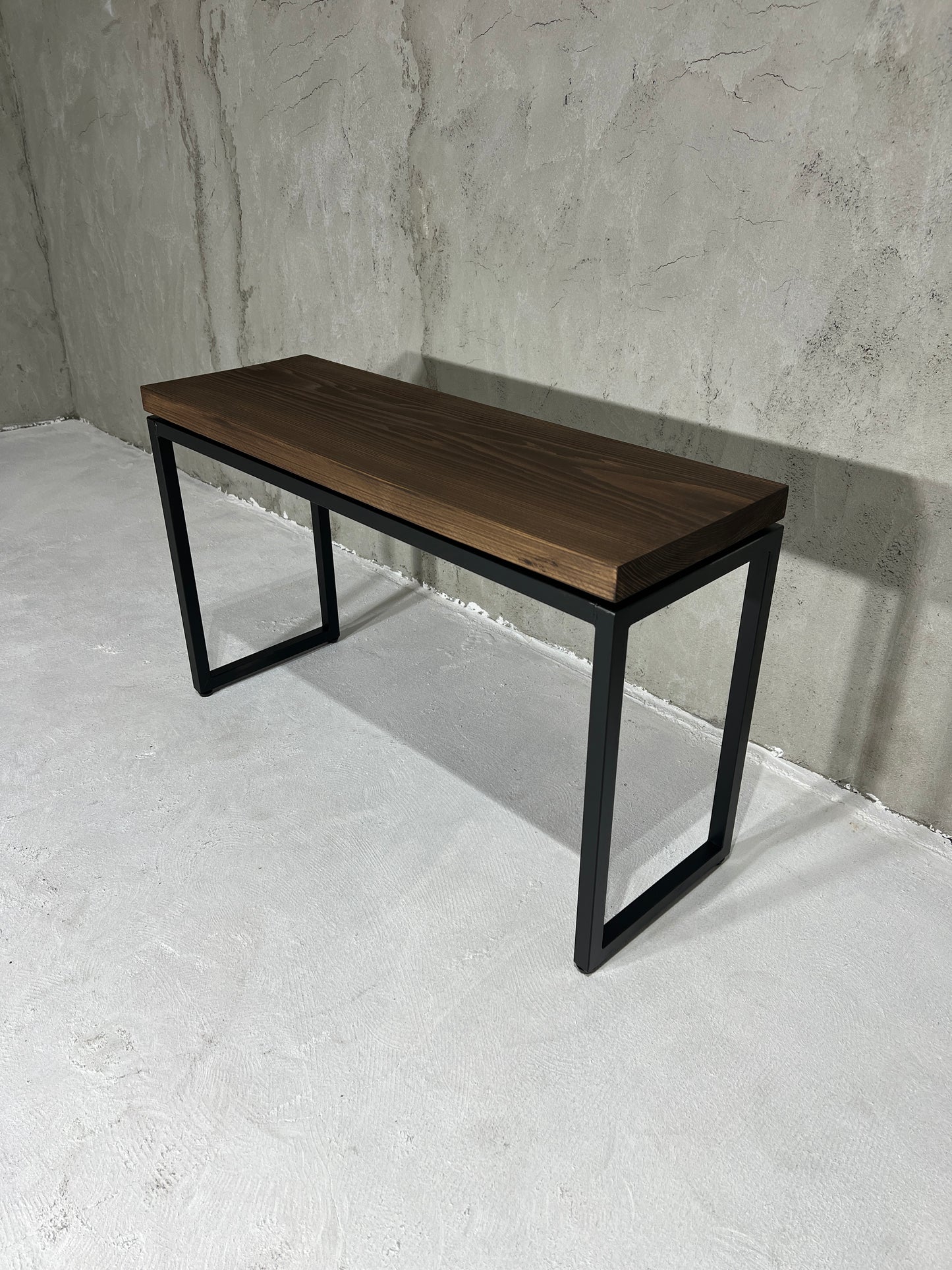 アイアンベンチ｜無垢材 × スチール｜インダストリアル・玄関収納付き